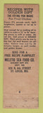 Matchbook Cover - Golden Dipt Breading St Louis MO Meletio Seafood