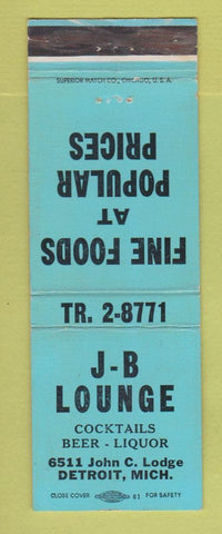 Matchbook Cover - JB Lounge Detroit MI WEAR