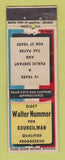 Matchbook Cover - Walter Nummer Council Election Detroit? MI