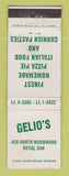 Matchbook Cover - Gelio's Italian Pizza Royal Oak MI