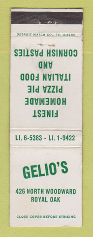 Matchbook Cover - Gelio's Italian Pizza Royal Oak MI