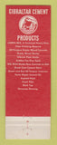 Matchbook Cover - Gibraltar Cement JL Lumber St Clair Shores MI