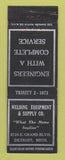 Matchbook Cover - Welding Equipment and Supply Detroit MI WEAR