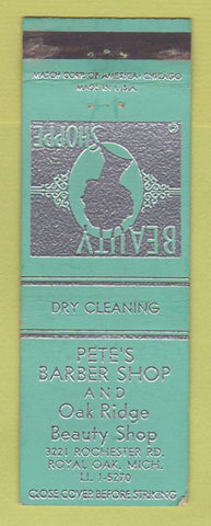 Matchbook Cover - Pete's Barber Shop Royal Oak MI