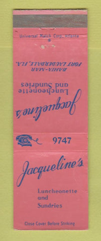 Matchbook Cover - Jacqueline's Restaurant Fort Lauderdale FL WEAR