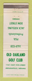 Matchbook Cover - Old Oakland Golf Club Indianapolis IN