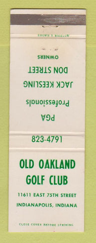 Matchbook Cover - Old Oakland Golf Club Indianapolis IN