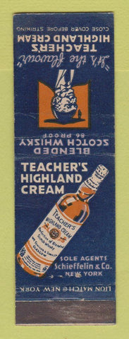 Matchbook Cover - Teacher's Highland Cream Liquor Shieffelin