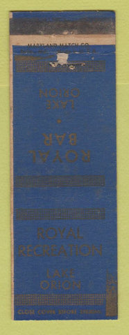 Matchbook Cover - Royal Bar Recreation Lake Orion MI WEAR