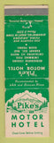 Matchbook Cover - Pike's Motor Hotel Yuma AZ WEAR