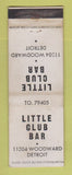 Matchbook Cover - Little Club Bar Detroit MI WORN