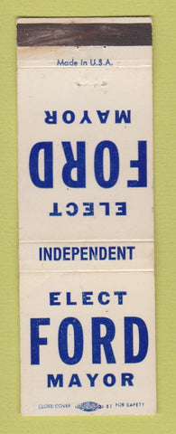 Matchbook Cover - Ford for Mayor Detroit? MI?