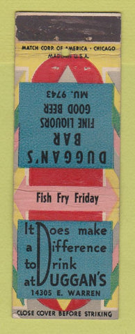 Matchbook Cover - Duggan's Bar Detroit MI