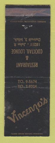 Matchbook Cover - Vincenzo's Detroit MI restaurant WEAR