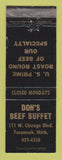 Matchbook Cover - Don's Beef Buffet Tecumseh MI WEAR