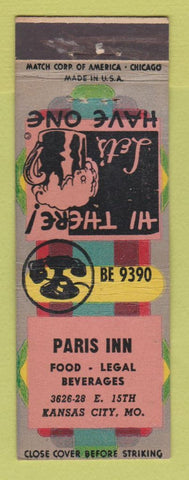 Matchbook Cover - Paris Inn Kansas City MO WEAR