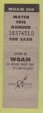Matchbook Cover - WQAM Radio Miami FL