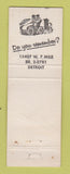 Matchbook Cover - Diamond Jim Brady's Detroit MI WORN