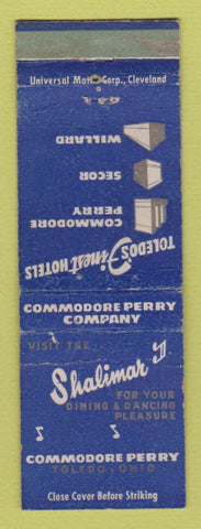 Matchbook Cover - Shalimar Commodore Perry Toledo OH