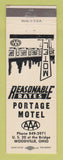 Matchbook Cover - Portage Motel Woodville OH
