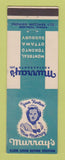 Matchbook Cover - Murray's Restaurants Montreal QC Toronto Ottawa Sudbury ON