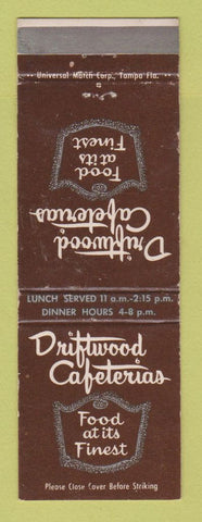 Matchbook Cover - Driftwood Cafeterias  WEAR