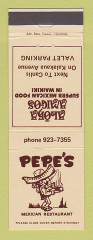 Matchbook Cover - Pepe's Mexican Restaurant Waikiki Hawaii