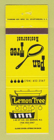 Matchbook Cover - Lemon Tree Inn Pan Tree Marion NC