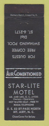 Matchbook Cover - Star Lite Motel Mount Airy NC