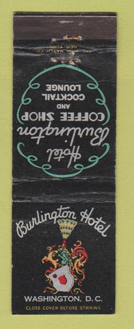 Matchbook Cover - Burlington Hotel Washington DC WEAR