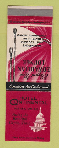Matchbook Cover - Hotel Continental Washington DC