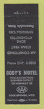 Matchbook Cover - Cody's Motel Rock Springs WY BLACK