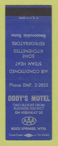 Matchbook Cover - Cody's Motel Rock Springs WY BLUE