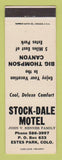Matchbook Cover - Stock Dale Motel Estes Park Colorado