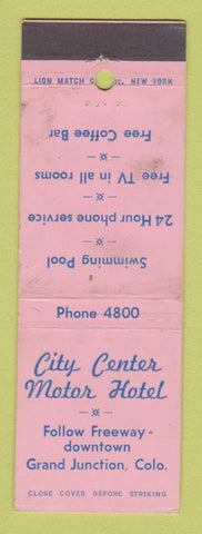 Matchbook Cover - City Center Motor Hotel Grand Junction Colorado WEAR