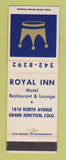 Matchbook Cover - Royal Inn Motel Restaurant Grand Junction Colorado