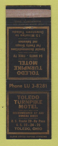 Matchbook Cover - Toledo Turnpike Motel Toledo OH