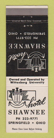 Matchbook Cover - Hotel Shawnee Springfield OH