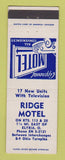 Matchbook Cover - Ridge Motel Elyria OH
