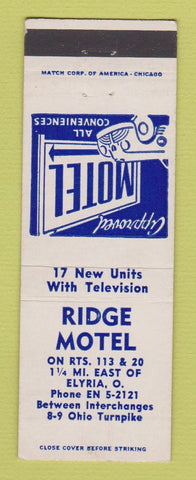 Matchbook Cover - Ridge Motel Elyria OH