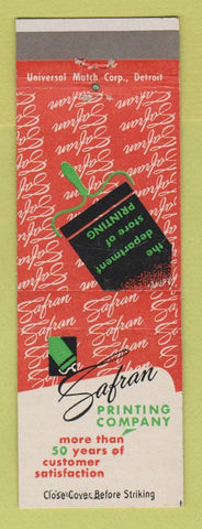 Matchbook Cover - Safran Printing Company Detroit MI