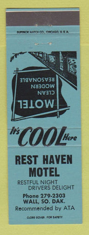 Matchbook Cover - Rest Haven Motel Wall SD