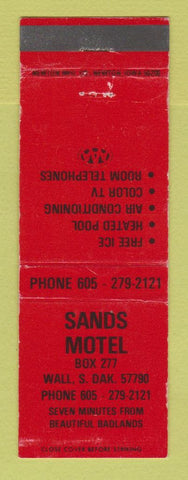 Matchbook Cover - Sands Motel Wall SD
