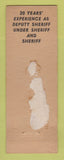 Matchbook Cover - Alex Bordges Sheriff Election SAMPLE PINHOLES