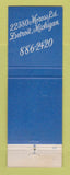 Matchbook Cover - The Golden Lion Detroit MI