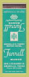 Matchbook Cover - Farrell Manor Amarillo TX Route 66