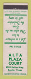 Matchbook Cover - Alta Plaza Court Motel Austin TX WEAR