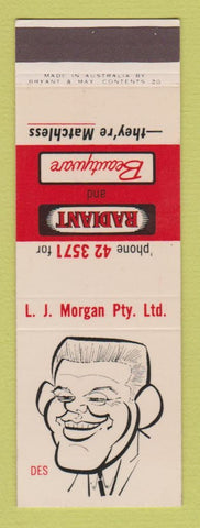 Matchbook Cover - LJ Morgan Pty Radiant Beautyware Des SAMPLE