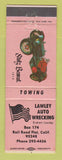 Matchbook Cover - Lawley Auto Wrecking Rail Road Flat CA