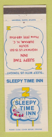Matchbook Cover - Sleepy Time Inn Durham NC